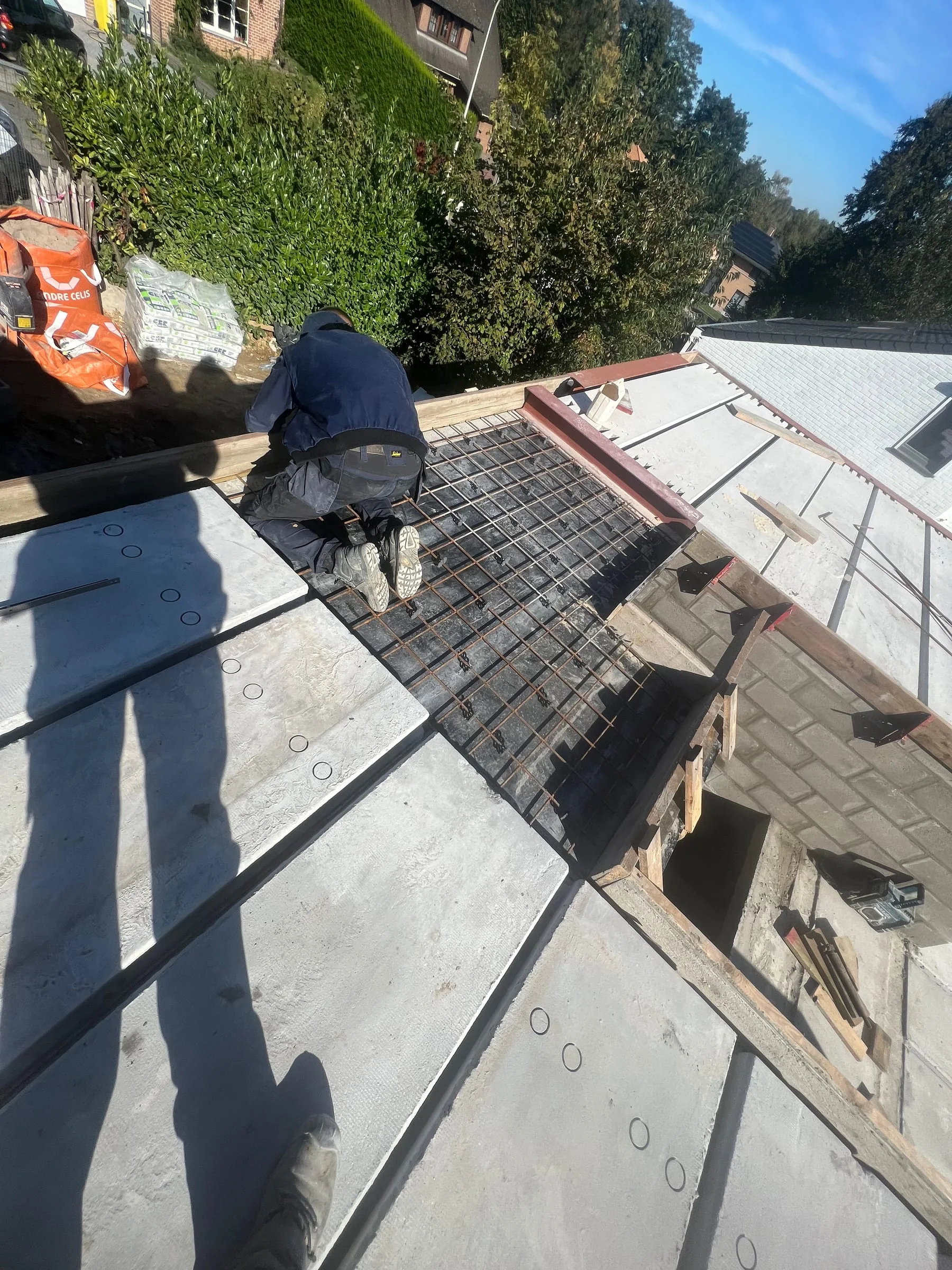 Armatures et préparation structurelle autour de la trémie d’escalier
